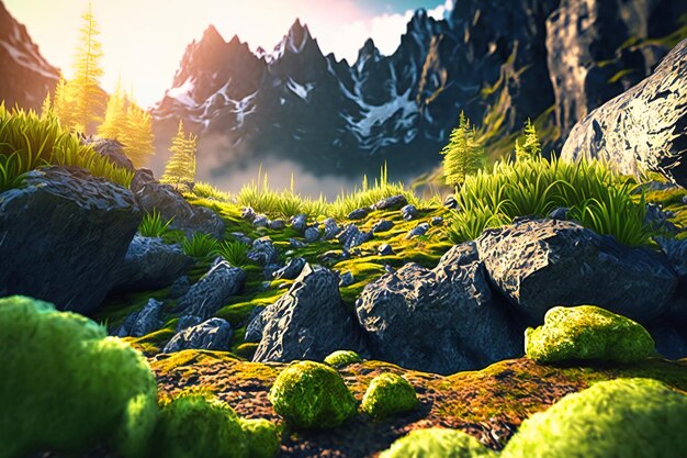 Premium Photo  Aweinspiring mountain vistas awaken with the morning 