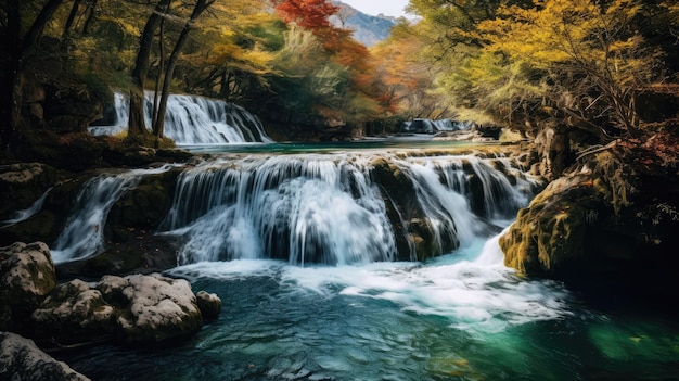 雄大な滝の荘厳な写真