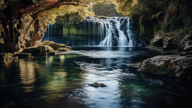 An aweinspiring photograph of a majestic waterfall