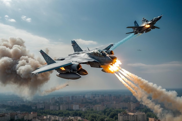 The aweinspiring spectacle of fighter jets soaring into the sky in ukrainian and palestine cities