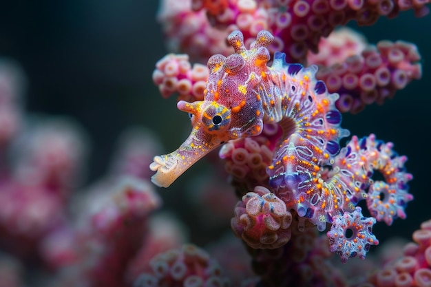 An aweinspiring view of a pygmy seahorse showcasin generative ai