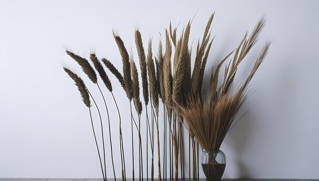 AweInspiring Wall Art Dry Spikelets en Pampas Grass Shadows