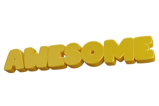 Awesome 3d word text