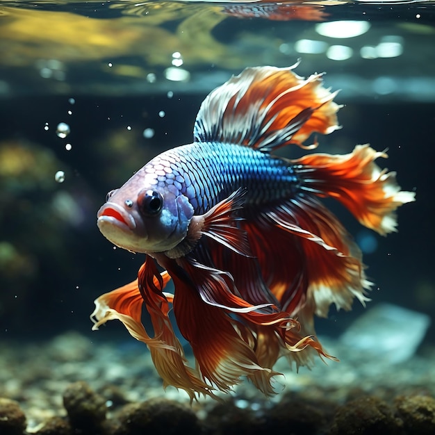 Awesome betta fish in the water AI generated