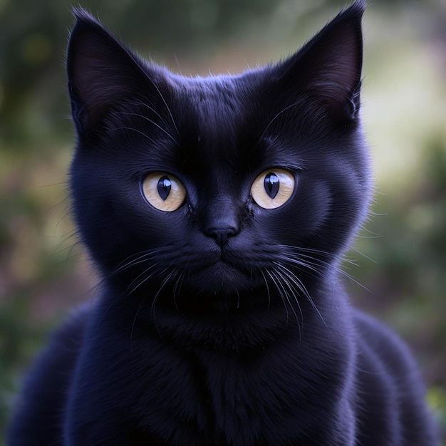 a awesome Black cute cat ai Generated