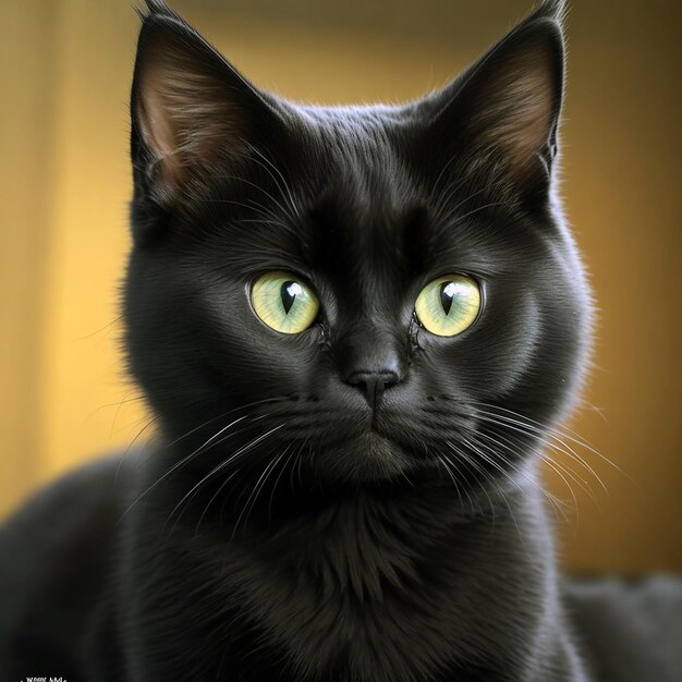 a awesome Black cute cat ai Generated