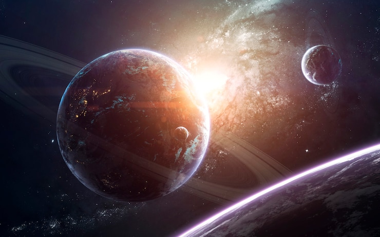 Photo awesome galaxy in deep space. starfields of endless cosmos. elements of this image furnished by nasa