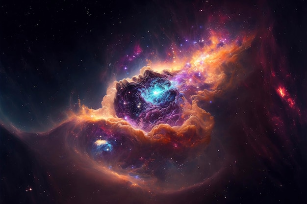 Awesome galaxy science fiction wallpaper AI generative