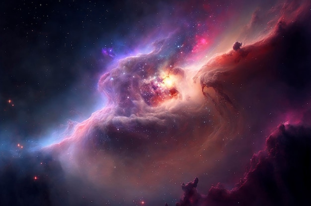Awesome galaxy science fiction wallpaper AI generative