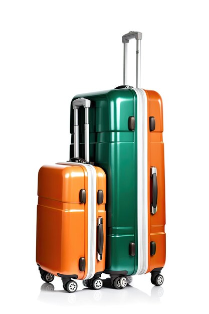 Awesome Irish Adventure Suitcases Full of Green White and Orange generative ai