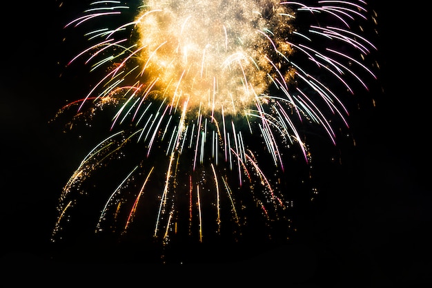 Awesome isolated Festive fireworks on a dark.