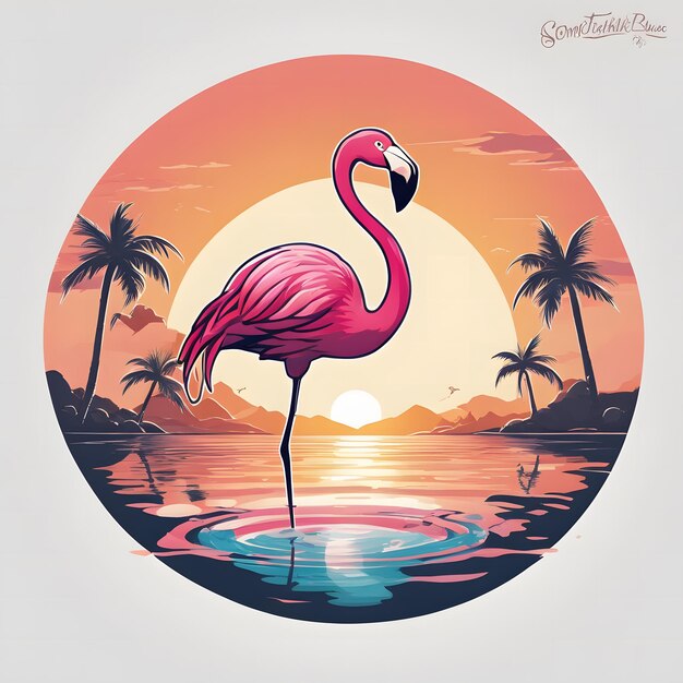 Photo awesome pink flamingo