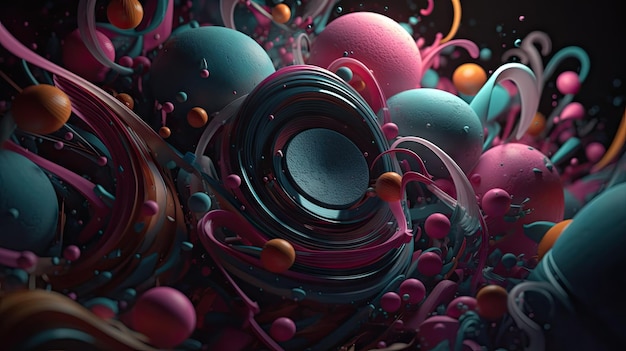 Awesome round and splash patterned 3D themes