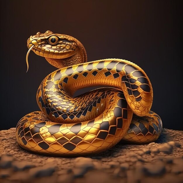 Premium AI Image  Beautiful snake ful challenging color