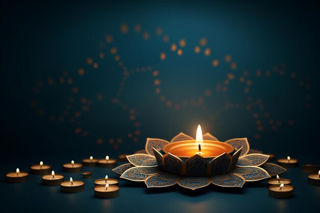 Awesome stylish happy diwali festival greeting card