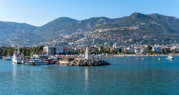 Awesome view of the beach by the coast of Alanya Turkey Amazing coastline