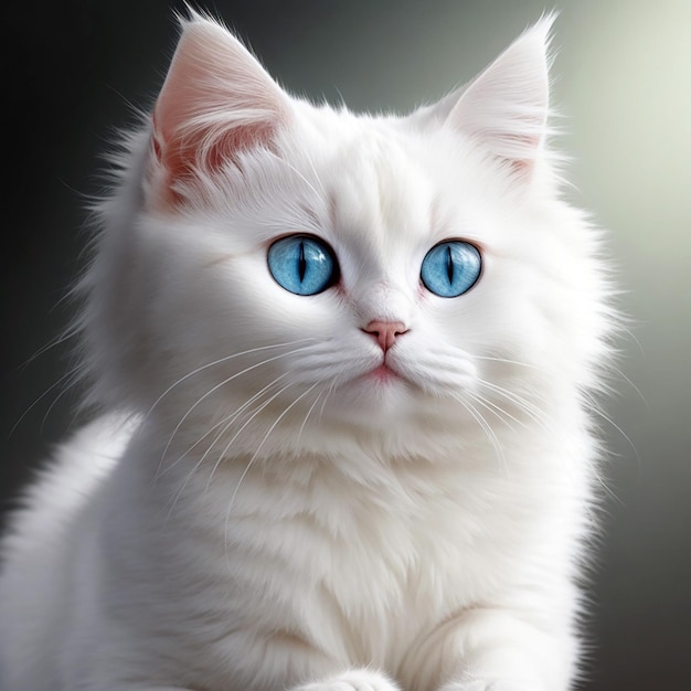 a awesome white cute cat ai generated