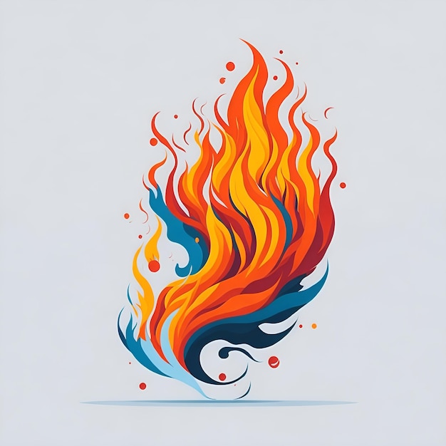 Photo an awsome illustration of fire element colourful