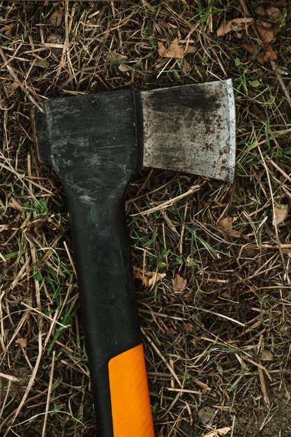 Axe on the ground