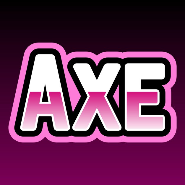 Axe typography 3d design cute text word cool background photo jpg