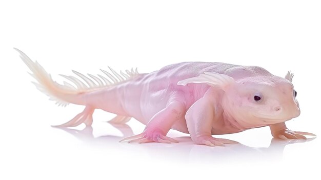 Photo axolotl a full body shot of single