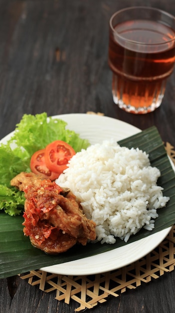 Ayam Penyet or Penyetan Ayam