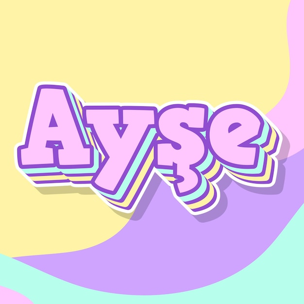 Aye typography 3d design cute text word cool background photo jpg