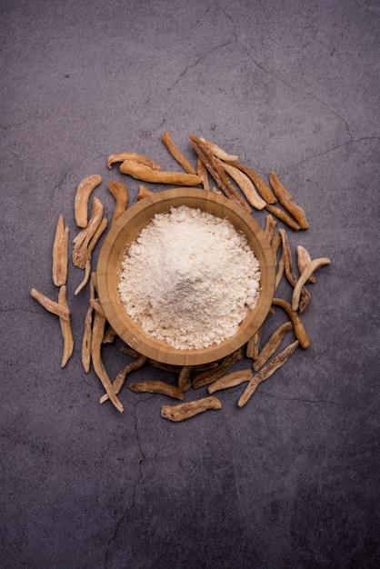 Ayurvedic Potent herb musli - also known as Safed Moosli or Swetha Musli in powder and Raw form