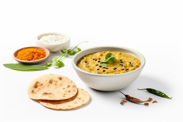 Ayurvedic and spices on white background