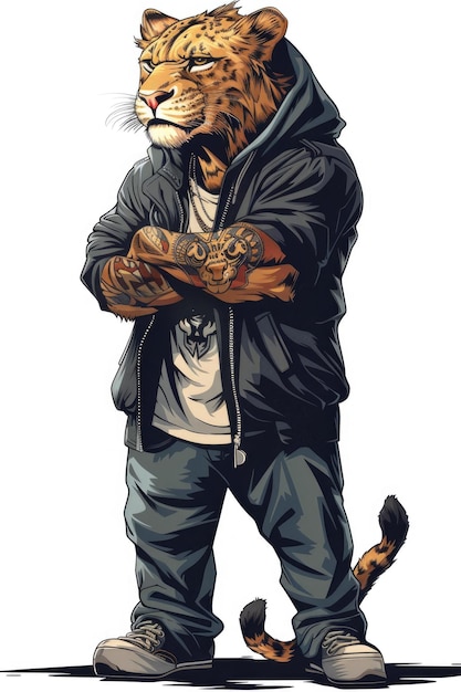 Azar stiker Vector of animals rappers animated detailed with tatoos and full body ar 23 stylize 250 Job ID f3bedb2844e448ba936c753b54193473