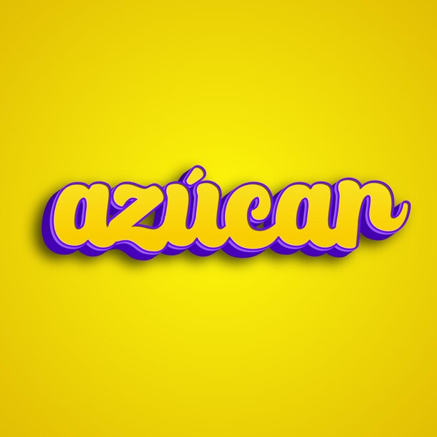 Azcar typography 3d design yellow pink white background photo jpg