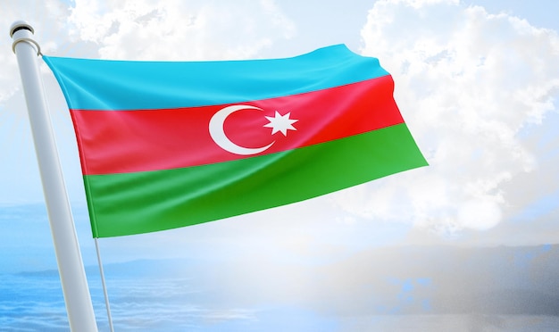 azerbaijan Country flag national day banner and backgorund