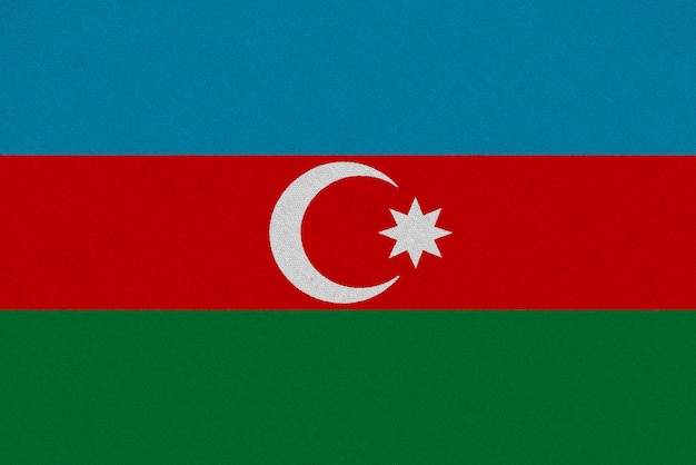 Фото Азербайджанский тканевый флаг