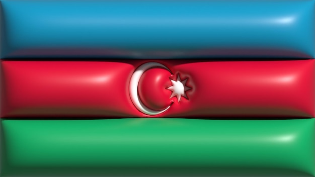 Foto illustrazione 3 d della bandiera dell'azerbaigian