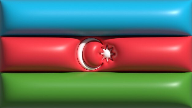 Azerbaijan Flag 3 D illustration