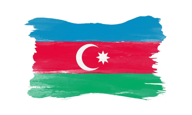 Photo azerbaijan flag brush stroke national flag