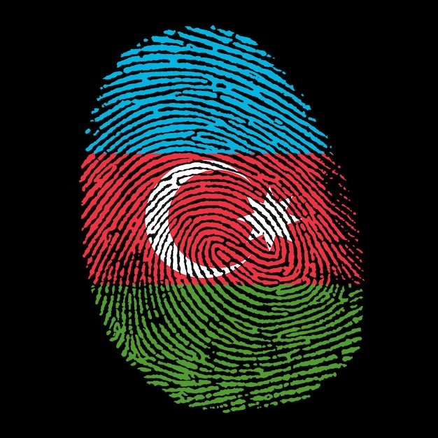 Photo azerbaijan flag on finger imprint