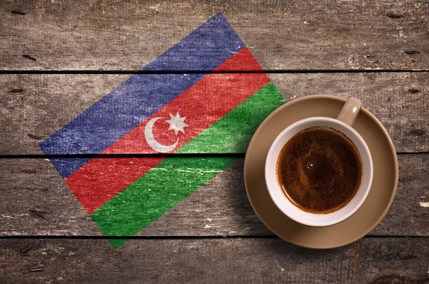 Фото Флаг азербайджана с кофе