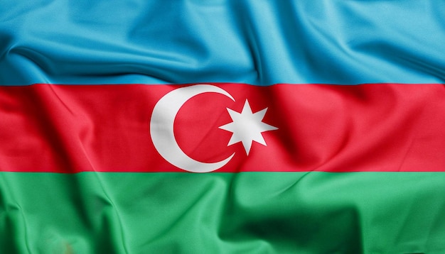 Azerbaijan flag with fabric texture