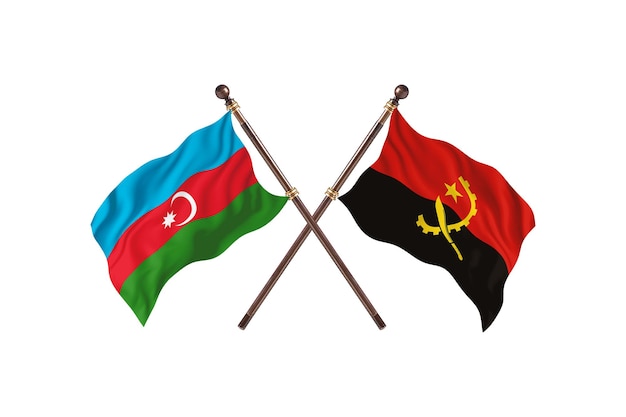 Azerbaijan versus Angola Two Countries Flags Background