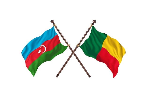 Azerbaijan versus Benin Two Countries Flags Background