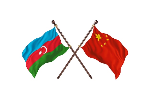 Azerbaijan versus China Two Countries Flags Background