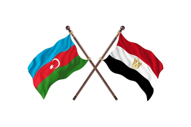 Azerbaijan versus Egypt Two Countries Flags Background