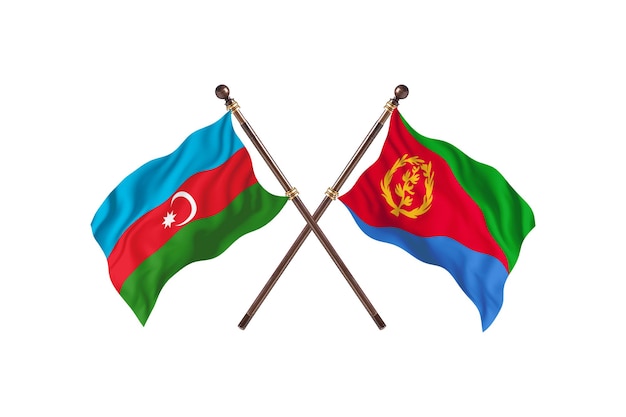 Azerbaijan versus Eritrea Two Countries Flags Background