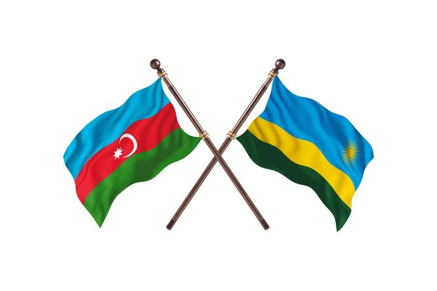 Azerbaijan versus Rwanda Two Countries Flags Background