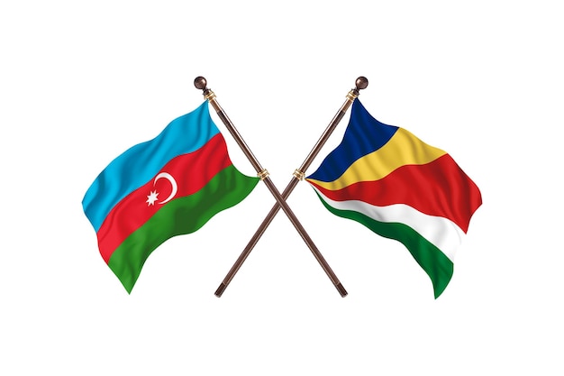 Azerbaijan versus Seychelles Two Countries Flags Background