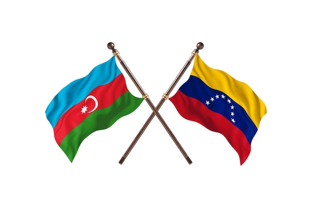 Azerbaijan versus Venezuela Two Countries Flags Background