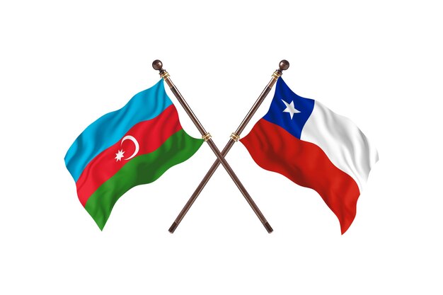 Azerbeidzjan versus Chili twee landen vlaggen achtergrond