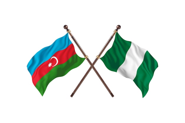 Azerbeidzjan versus Nigeria twee landen vlaggen achtergrond