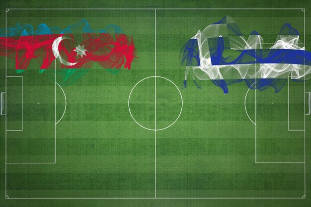 Azerbeidzjan vs Griekenland voetbalwedstrijd nationale kleuren nationale vlaggen voetbalveld voetbalwedstrijd Competitie concept Kopieer ruimte